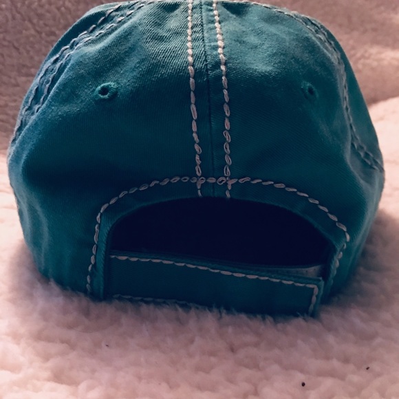 🇺🇸 Distressed Ladies Teal Cactus Hat - Picture 3 of 3